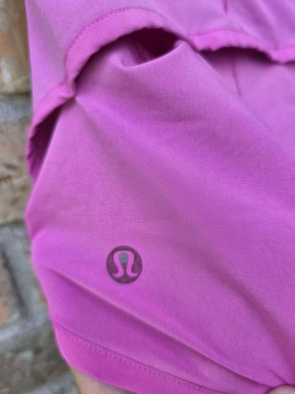 lululemon athletica Pink Layered Running Shorts with Patterned Waistband